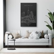 New York City Canvas Art Print for Living Room- Portrait - Dark