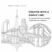 New York City Vector Art - Single Line Art Detail - Portrait