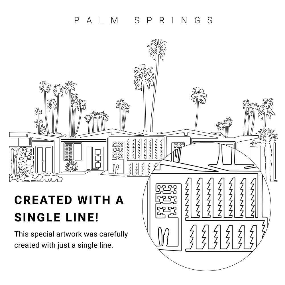 Palm Springs Vector Art - Single Line Art Detail