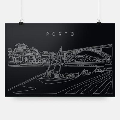 Porto Dom Luís I Bridge Art Print - Dark