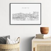 Porto Skyline Art Print for TV Room