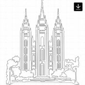 Salt Lake Temple SVG - Download - Portrait