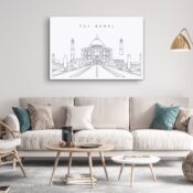 Taj Mahal Canvas Art Print - Living Room