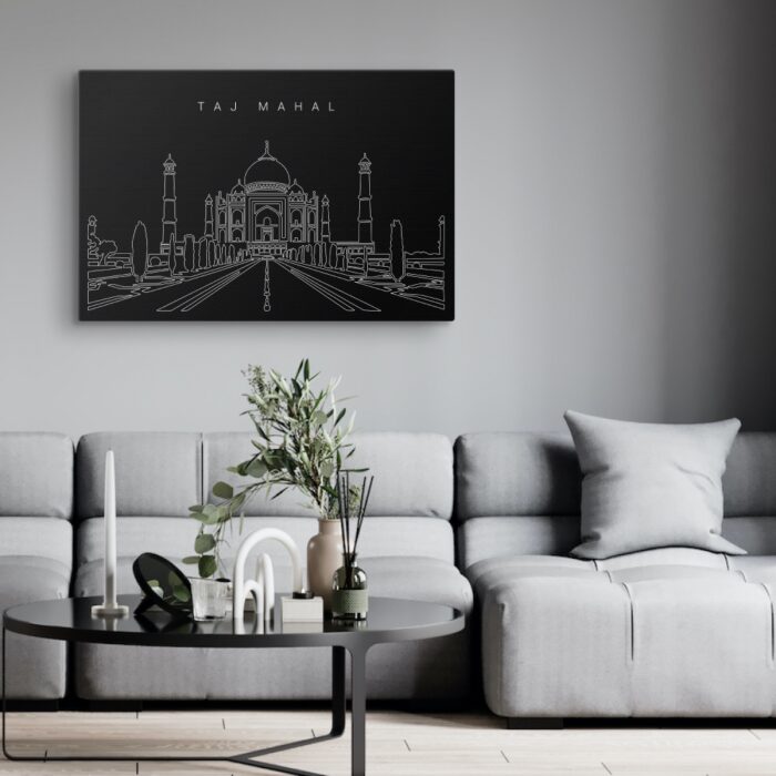 Taj Mahal Canvas Art Print - Living Room - Dark