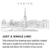 Zurich Continuous Line Drawing Art Work