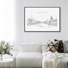 Zurich Skyline Art Print for Living Room