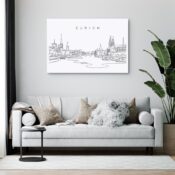 Zurich Skyline Canvas Art Print - Living Room