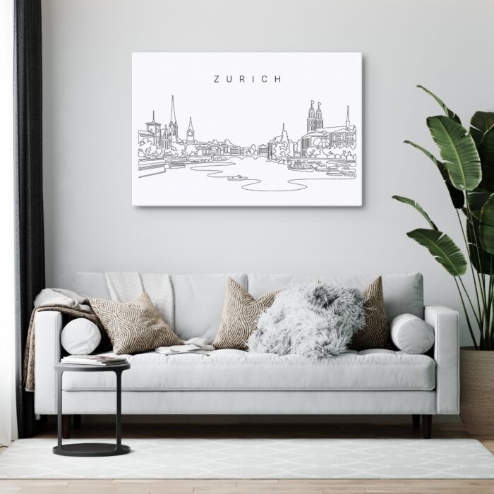 Zurich Skyline Canvas Art Print - Living Room