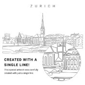 Zurich Vector Art - Single Line Art Detail