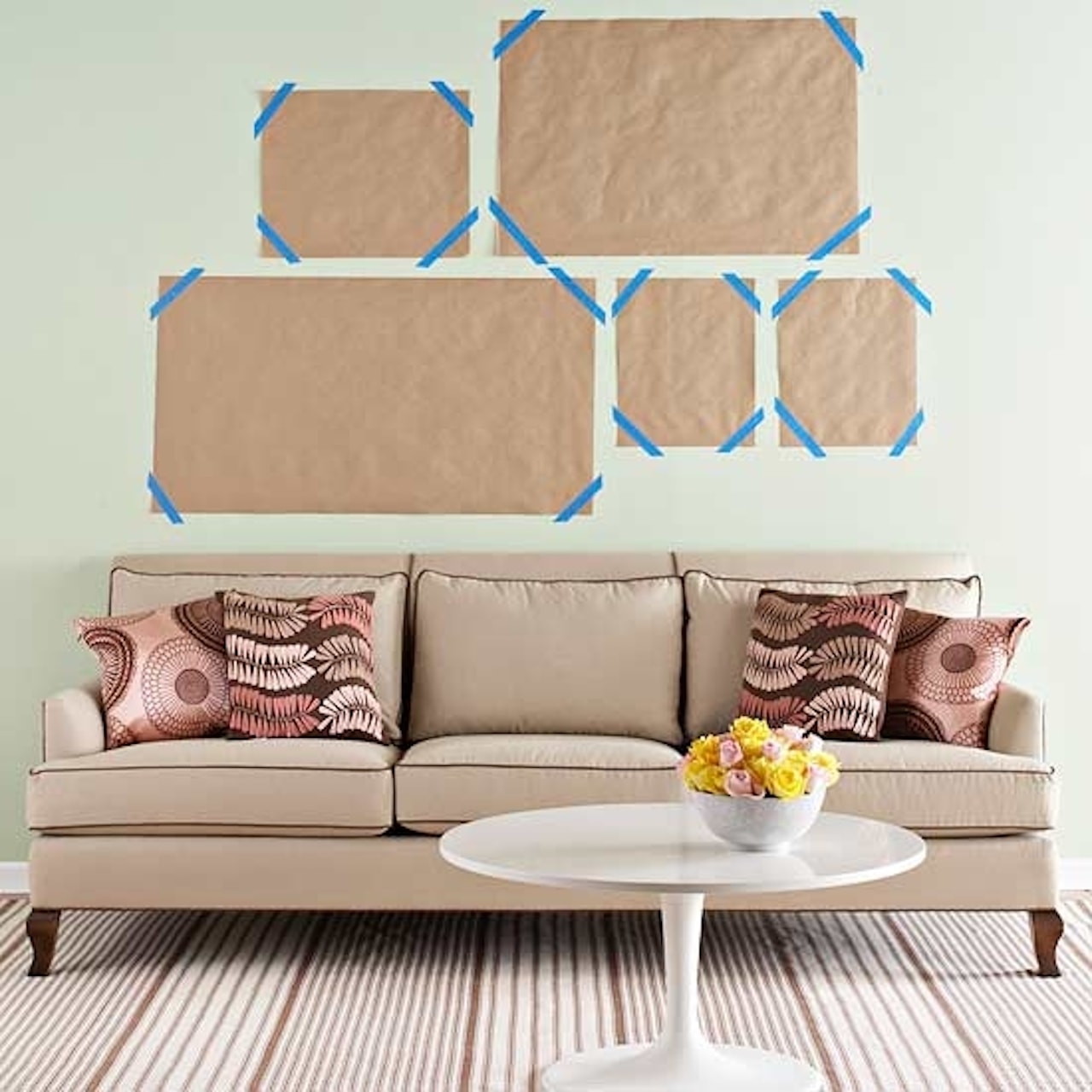 gallery wall ideas practice layout paper