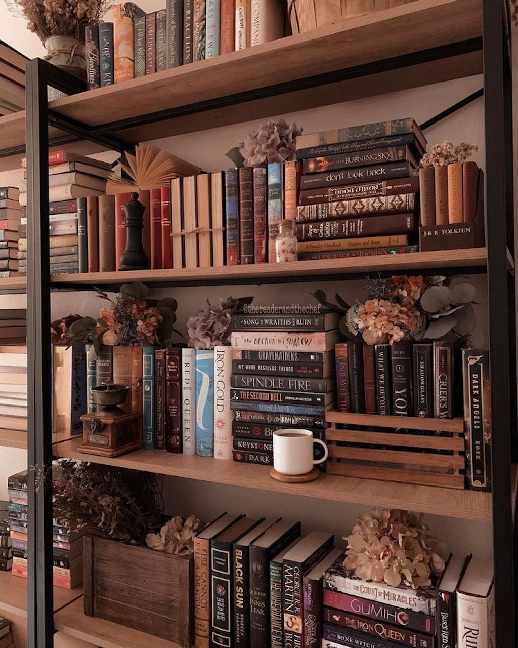 how to style a bookcase vintage brown books
