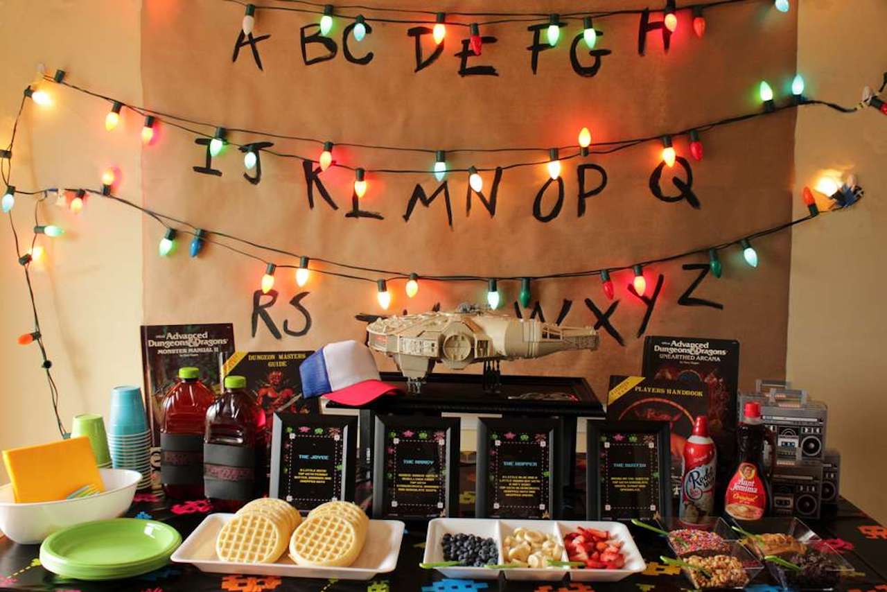 stranger things halloween party theme waffle bar