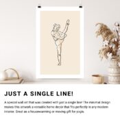 Bird of Paradise Yoga Pose Single Line Art Drawing - Portrait