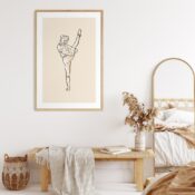 Birds of Paradise Yoga Poster in Bedroom - Portrait