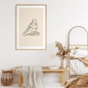 King Pigeon Yoga Pose Poster in Bedroom - Portrait