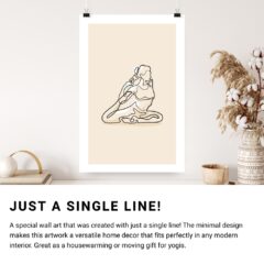 King Pigeon Yoga Pose Single Line Art Drawing - Portrait