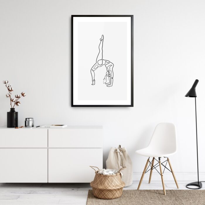One legged Bridge Yoga Pose Framed Poster - Portrait