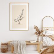 Scorpion Yoga Pose Poster in Bedroom - Portrait