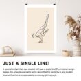 Scorpion Yoga Pose Single Line Art Drawing - Portrait