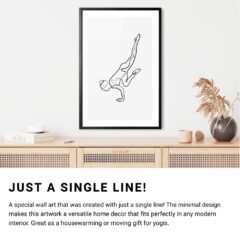 Scorpion variation Yoga Pose Single Line Art - Framed Poster - Portrait