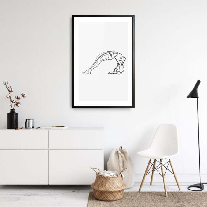 Upward Facing Two-Foot Staff Yoga Pose - Framed Poster - Portrait