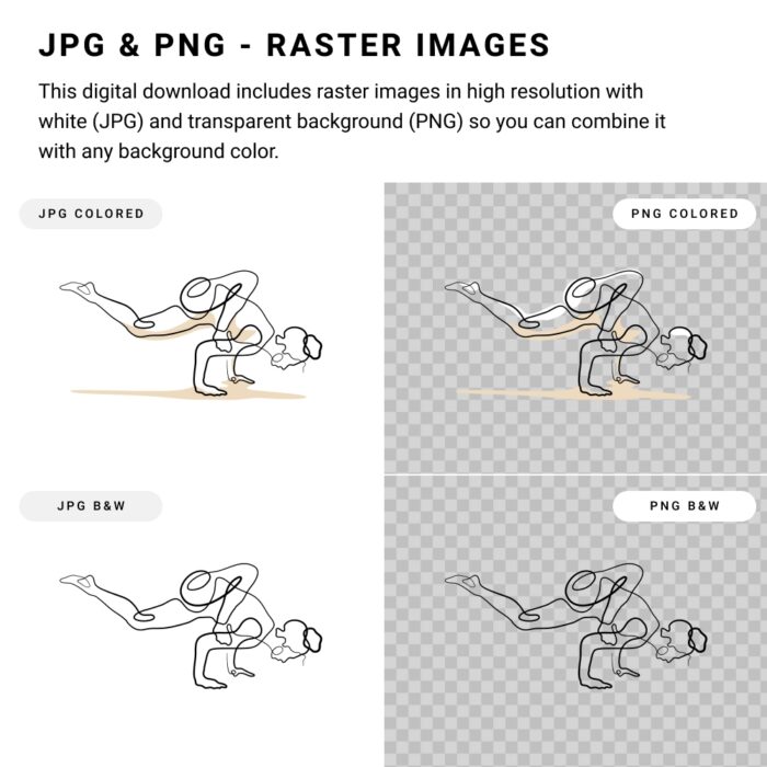 Yoga Line Art Collection - Digital Download - JPG PNG
