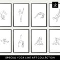 Yoga Pose Line Art Collection - Digital Download - Single Line Art