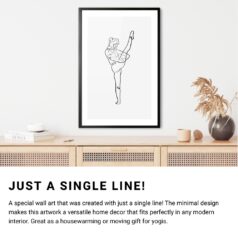 Yoga Pose Bird of Paradise Single Line Art - Framed Poster - Portrait