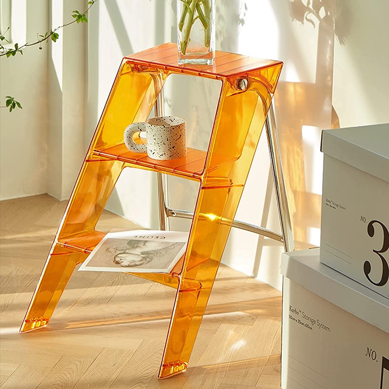 emma chamberlain house orange step ladder