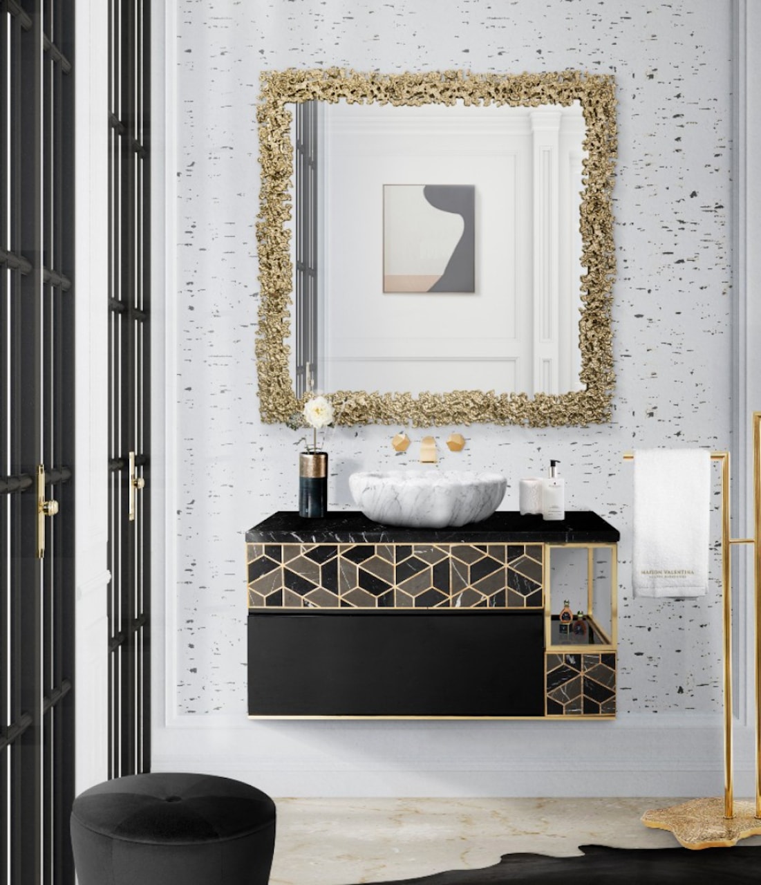 art deco bathroom interior design luxury vanity mirror