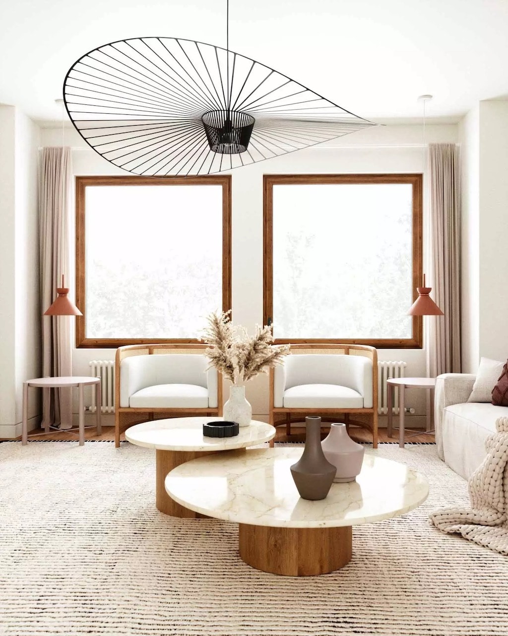 japandi design style living room light