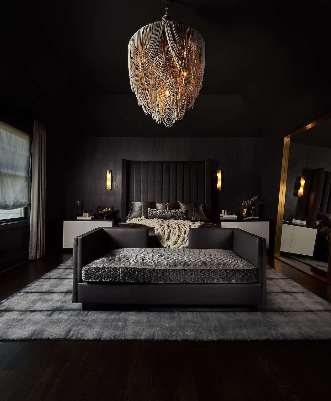 Black Luxury Bedroom Bead Chandelier