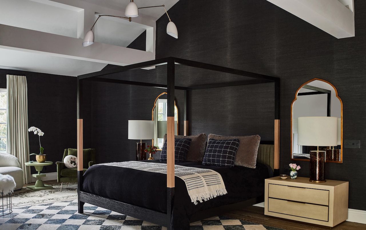 Black Luxury Bedroom Four Poster Bed