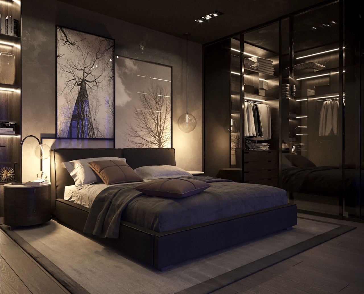 Black Luxury Bedroom Modern Wardrobe