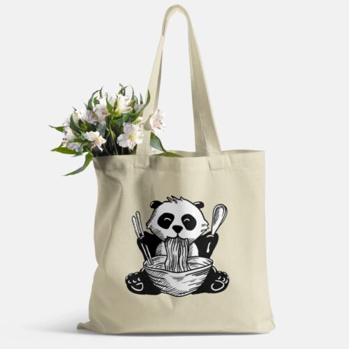 Panda Tote Bag for Ramen Lovers