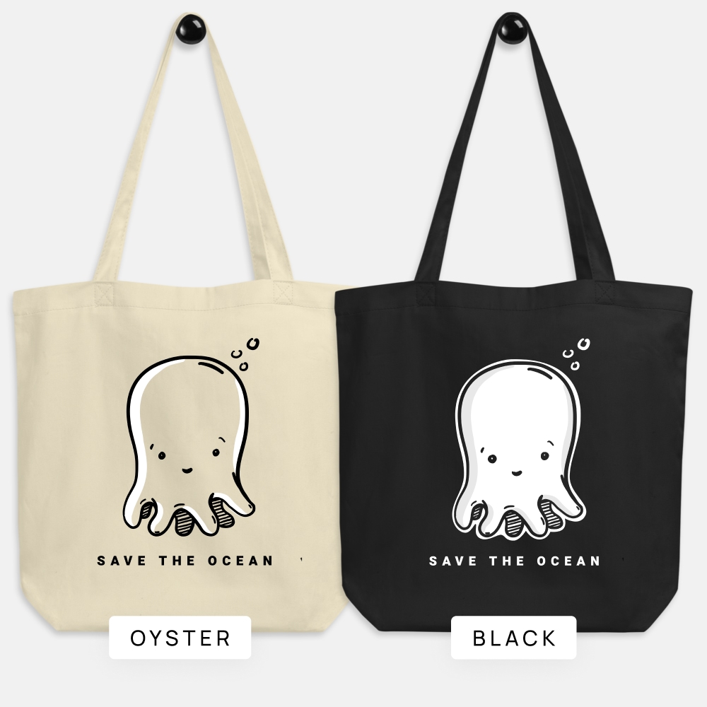 Save The Ocean Octopus Tote Bag - Colors