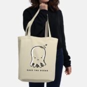 Save The Ocean Octopus Tote Bag - Oyster - Lifestyle