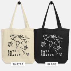 Shark Line Art Tote Bag - Colors