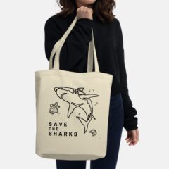 Shark Line Art Tote Bag - Oyster - Lifestyle