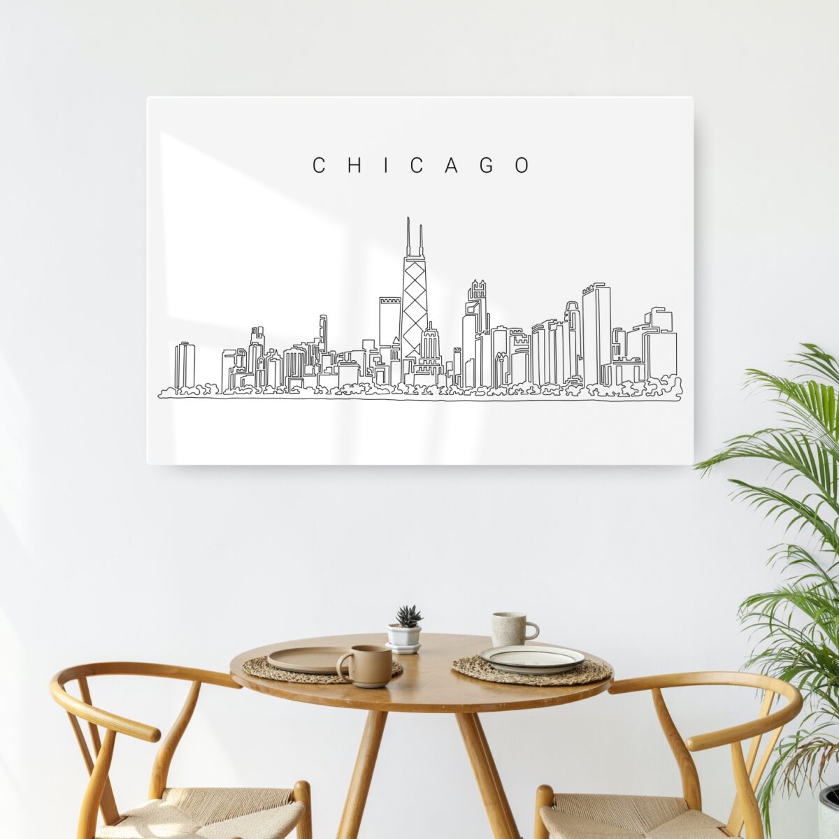 Chicago Skyline Metal Print - Kitchen - Dark