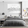 Cincinnati Line Art Metal Print - Bedroom - Light
