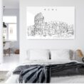 Colosseum Line Art Metal Print - Bed Room - Light