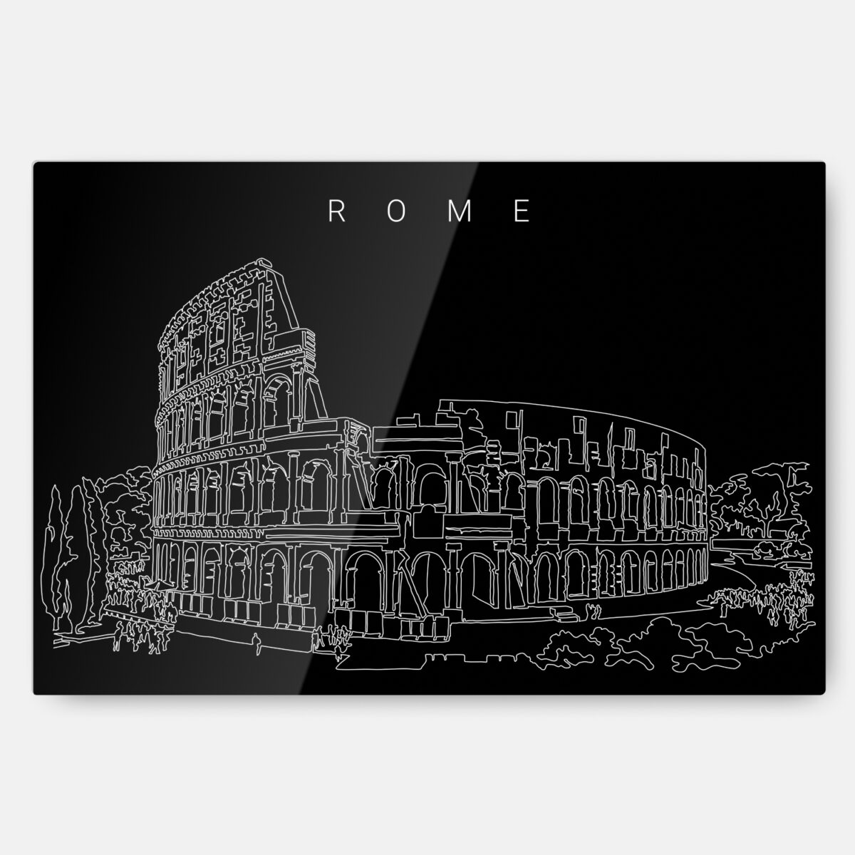 Colosseum Line Art Metal Print