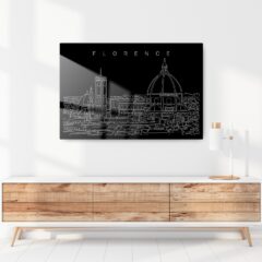 Florence Italy Skyline Art Metal Print - Hallway - Dark