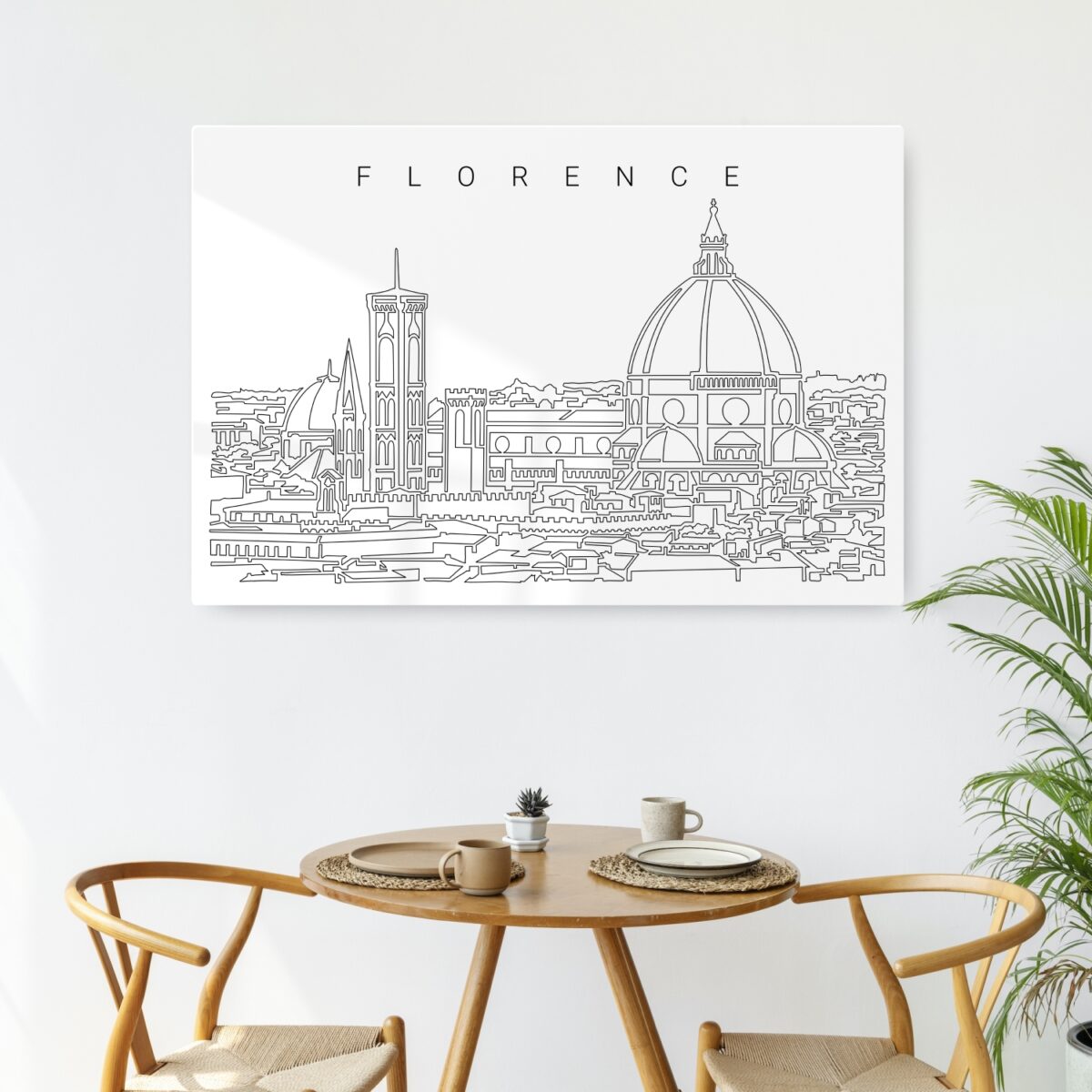 Florence Italy Skyline Art Metal Print - Kitchen - Dark
