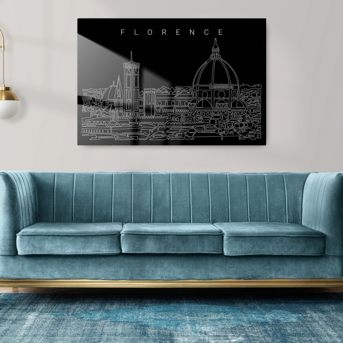 Florence Italy Skyline Art Metal Print - Living Room - Dark