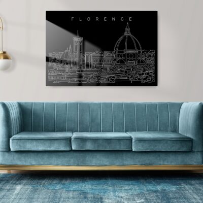 Florence Italy Skyline Art Metal Print Living Room Dark