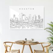 Houston Texas Line Art Metal Print - Kitchen - Dark
