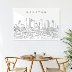 Houston Texas Line Art Metal Print - Kitchen - Dark