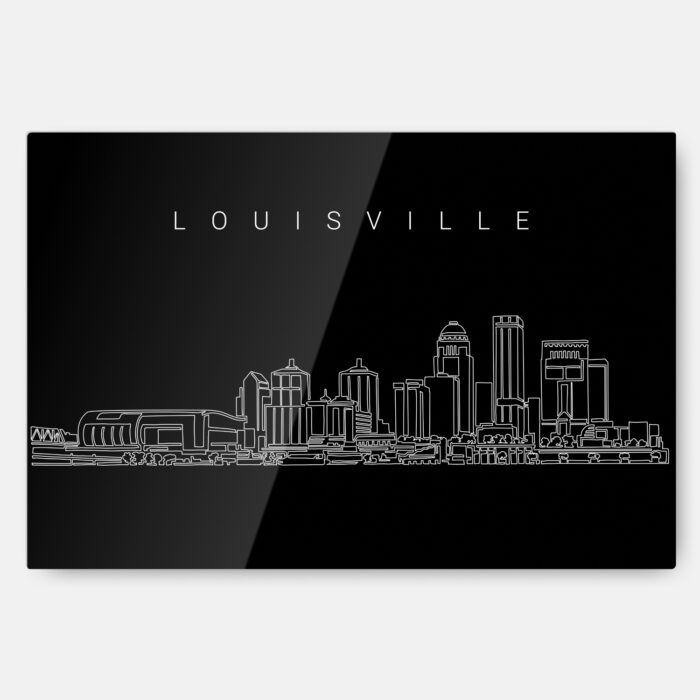 Louisville Skyline Metal Print Wall Art - Dark